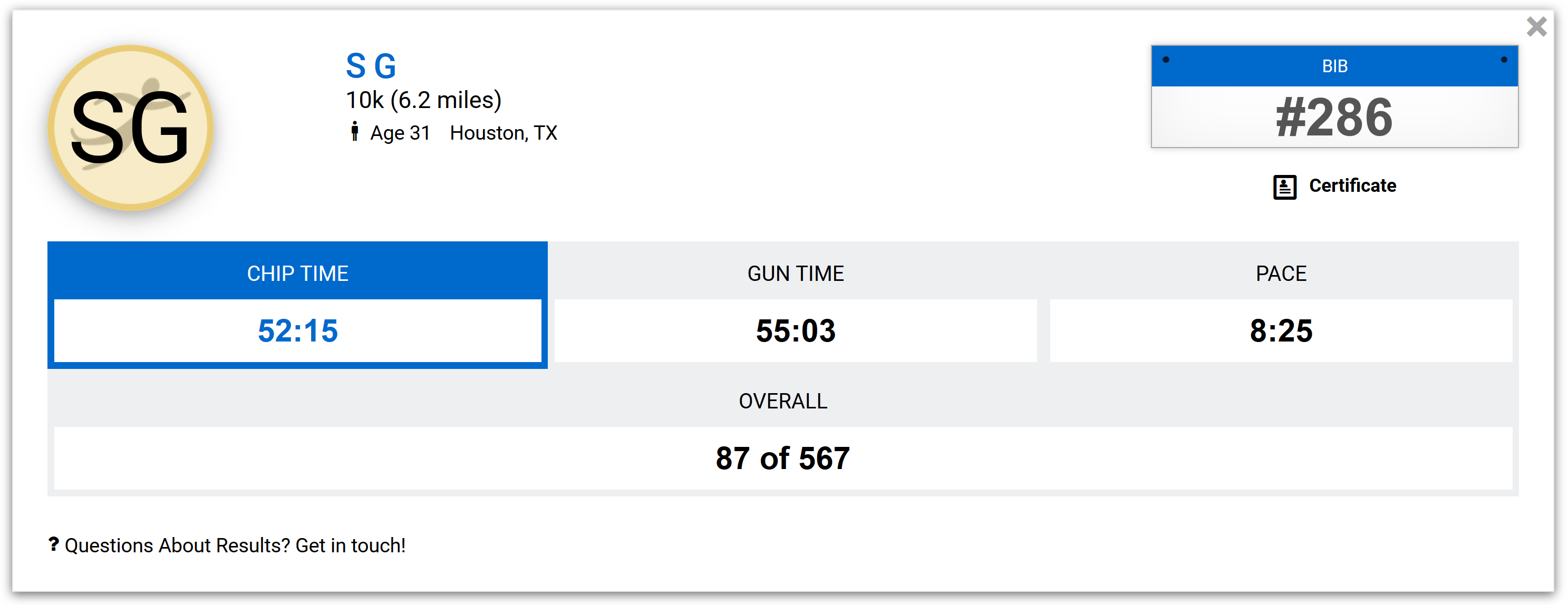 10K Result - 01st Dec 2018